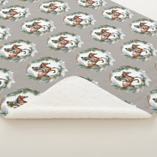 Winter Weihnachts Reiter Jockey Throw Blanket Sherpadecke