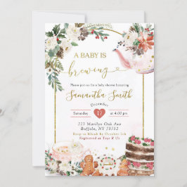 Winter Weihnachts-Tea-Baby ist die Brechen der Ein Einladung