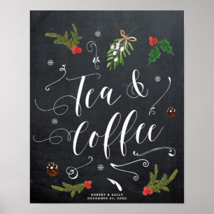 Winter Weihnachts-Tee- und Kaffeeschild Hochzeit Poster