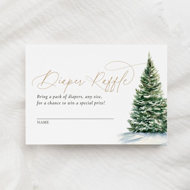 Winter Weihnachtsbaum Babydusche Windelwanne Begleitkarte (Von Creator hochgeladen)