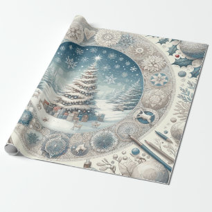Winter-Weihnachtsbaum Geschenkpapier