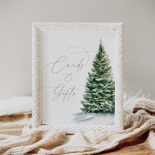 Winter Weihnachtsbaum Kinderduschkarten und Gesche Poster