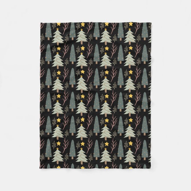 Winter Weihnachtsbaum Muster Woods Evergreen gemüt Fleecedecke (Vorderseite)