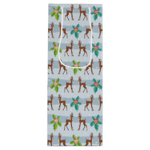 Winter Weihnachtsfest mit Holly Retro Inspiriert Geschenktüte Für Weinflaschen