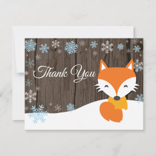 Winter Weihnachtsfox Blue Danke Karte