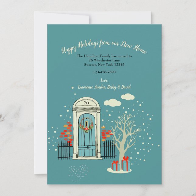 Winter Weihnachtsfront tür 2 Moving Ankündigung (Vorderseite)