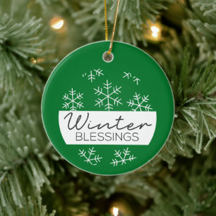 Winter-Weihnachtsgrüße - Weihnachtsbaumschmuck Keramik Ornament