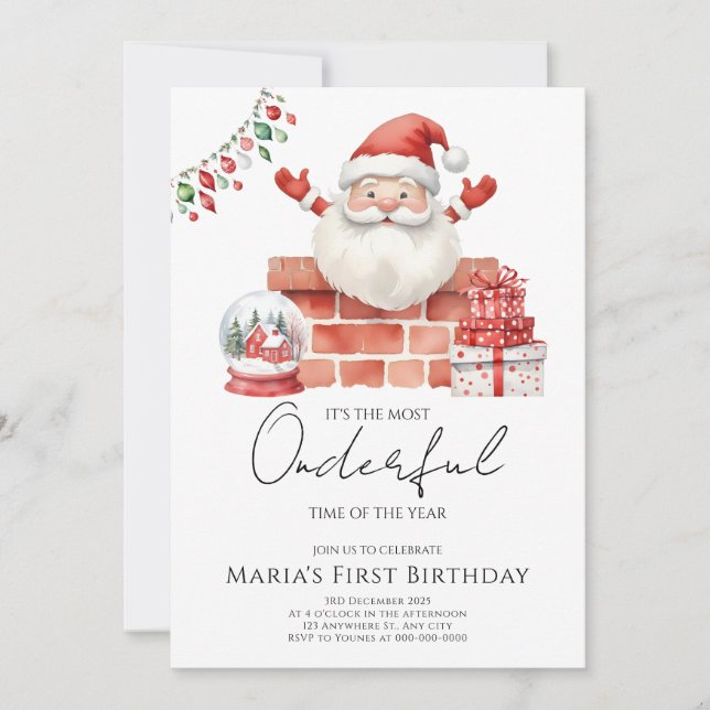 Winter Weihnachtshäuser zum Geburtstag Einladung (Vorderseite)