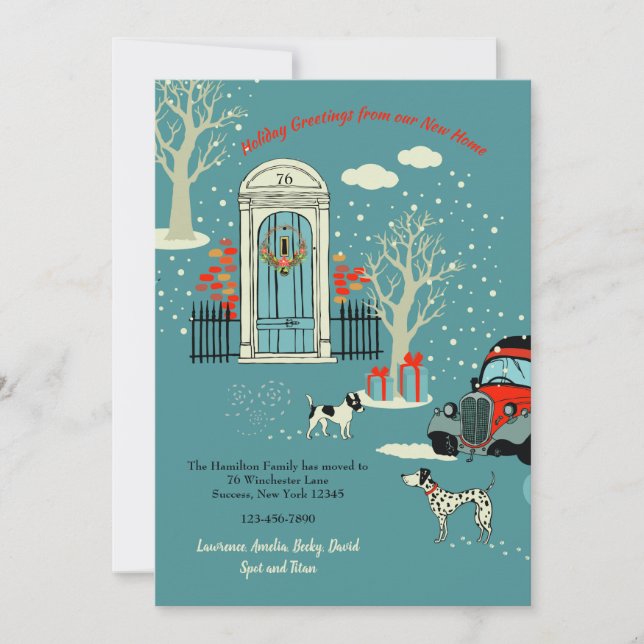 Winter-WeihnachtsHaustür-bewegliche Mitteilung Einladung (Vorderseite)