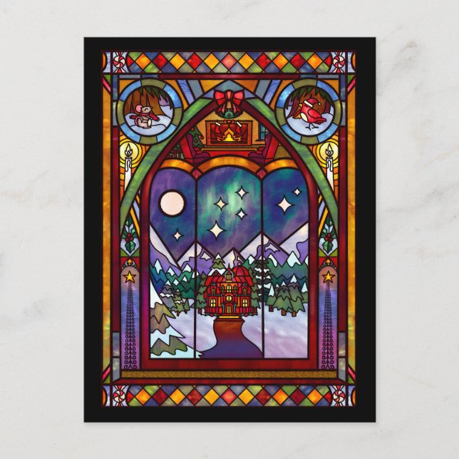 Winter-Weihnachtskarte Postkarte (Vorderseite)