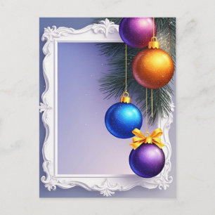 🎄 Winter-Weihnachtskugeln & Tannen-Magie ❄️ Festl Postkarte