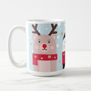 Winter-Weihnachtsren, -Eisbär u. -Pinguin Kaffeetasse