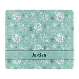 Winter Weihnachtssaison Name Turquoise-Blue Schneidebrett