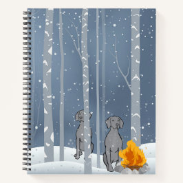 Winter Weims in Birch Trees Spiral Notebook Notizbuch