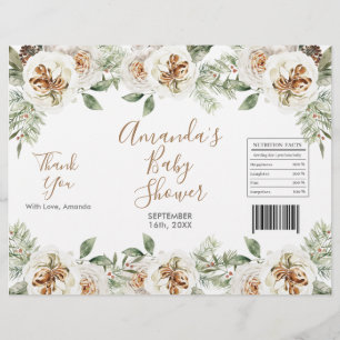 Winter-Weiß-Blumen-Weihnachten-Chip-Tüten-Verpacku Flyer