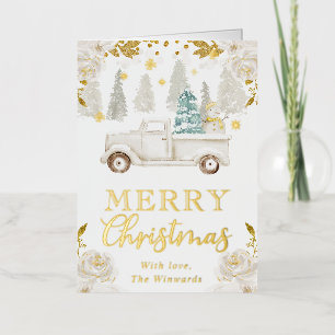 Winter Weiß & Gold LKW Blumen Weihnachten