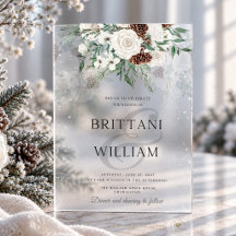 Winter Weiße Rose Immergrüne Tannenzapfen Hochzeit