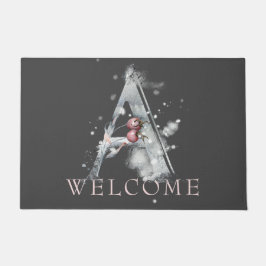 Winter WELCOME Monogram A Doormat Fußmatte