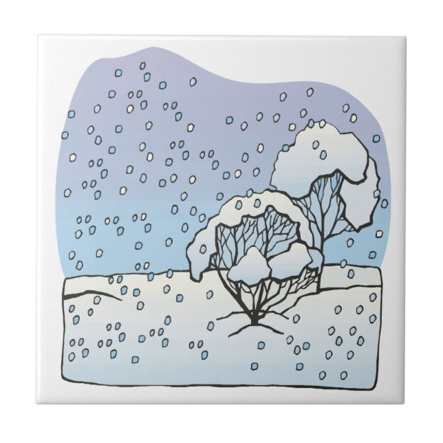 Winter-Welt Fliese (Vorderseite)