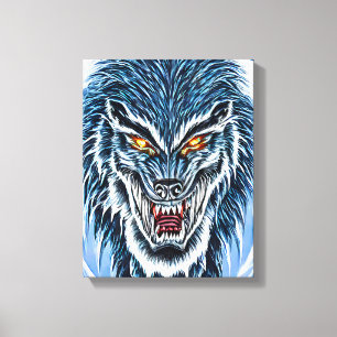 Winter Werewolf Fantasy Dark Horror Art Leinwanddruck