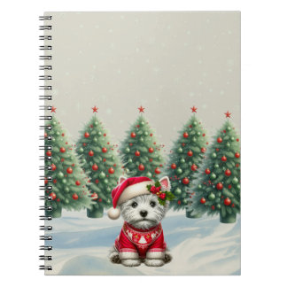 Winter Westie mit Hut Weihnachtsnotizbuch Notizblock