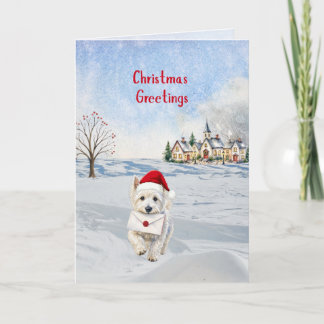 Winter Westie Weihnachtsgrüße Weihnachtskarte Feiertagskarte