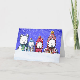 Winter Westies Fluffybutt Weihnachtskarte Feiertagskarte