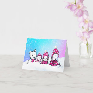 Winter Westies im Schnee Karte