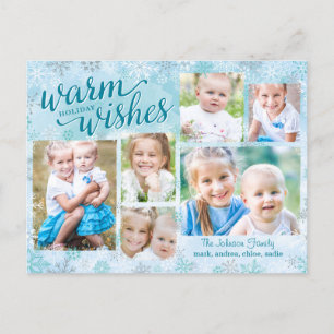 Winter Whimsy Collage Holiday Foto Card Feiertagspostkarte