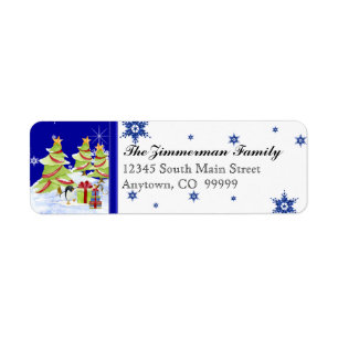 Winter Whimsy Niedlich Pinguin Babys in Snow Star