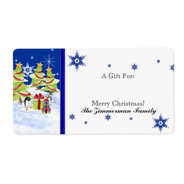 Winter Whimsy Niedlich Pinguin Babys in Snow Star (Vorne)