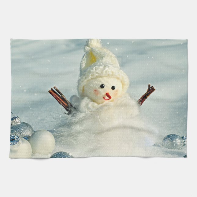 Winter Whimsy Snowman Geschirrtuch (Horizontal)