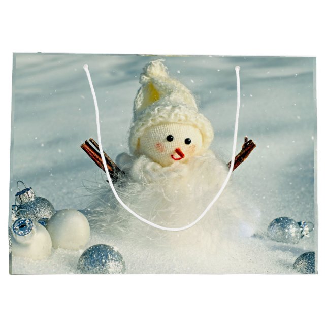 Winter Whimsy Snowman Große Geschenktüte (Rückseite)