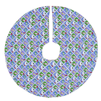 Winter Whimsy Westies Weihnachtsbaumrock Leinenimitat Weihnachtsbaumdecke