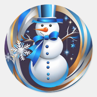 Winter Whirl Runder Aufkleber