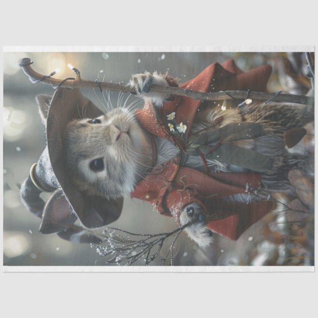 Winter Whiskers Weihnachtsmäuse Decoupage Seidenpapier (Vorderseite)
