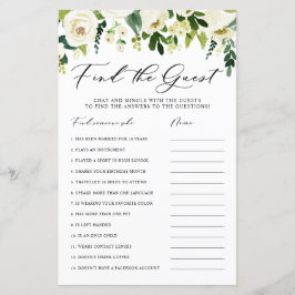 Winter White Blume Finden Sie die Gästekarte