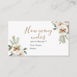 Winter White Floral Brautparty wie viele Unikate Begleitkarte