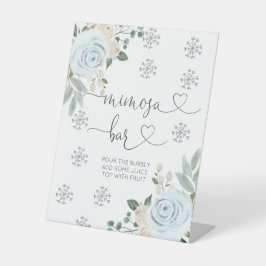 Winter White Floral Snowflake Mimosa Bar Sockelschild