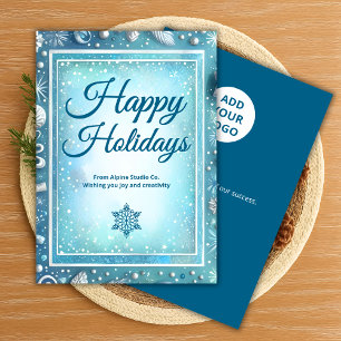 Winter White Holiday Card Unternehmensgrüßen Feiertagskarte
