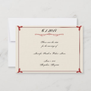 Winter White Red Mistletoe Hochzeit speichern das Save The Date