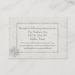 Winter White Snowflake Wedding Card Begleitkarte