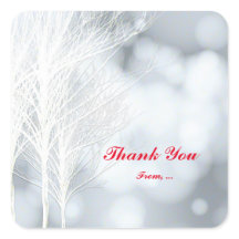 Winter White Trees Feiertage Aufkleber