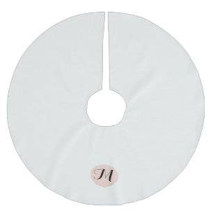 Winter White und Cameo Monogram Polyester Weihnachtsbaumdecke