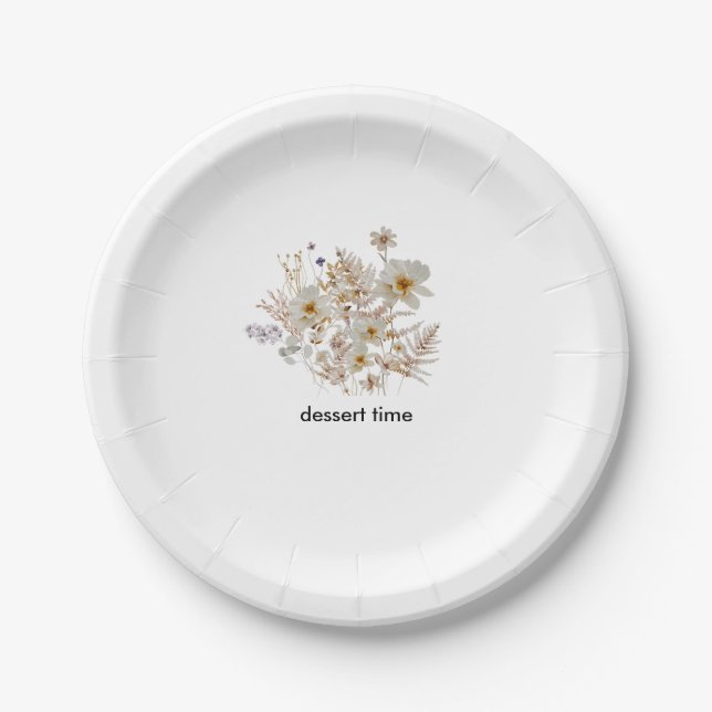 Winter Wildblume Bloom Rustic Boho Gardens Pappteller (Vorderseite)
