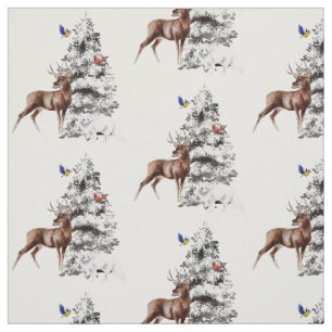 Winter Wildnis mit Schneebaum Stoff