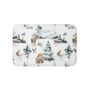 Winter-Wildtiere Waldtiere Forsttiere Badematte