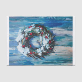 Winter Willkommen, Winter Kranz und Vogel Seidenpapier