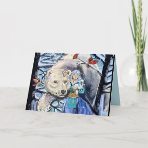 Winter Wind Polar Bear~Grußkarte Feiertagskarte