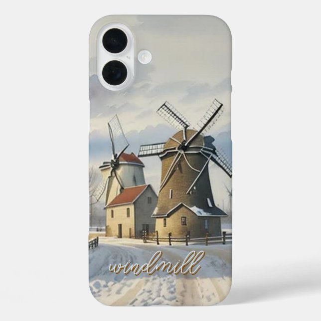 Winter Windmill Mit Monogramm Case- Mate iPhone Case-Mate iPhone Hülle (Rückseite)